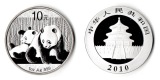 China  10 Yuan  2010  Two Pandas, one laying on back   FM-Fran...