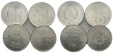 DDR, 5 Mark (1 Stück), 10 Mark (3 Stück)