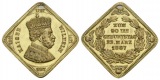 Kaiser Wilhelm, 1887, Bronzemedaille, vergoldet; 9,61 g; Ø 36...