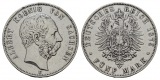 Linnartz KAISERREICH Sachsen Albert 5 Mark 1875 E ss+