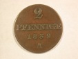 C07 Hannover  2 Pfennig 1839 A   in ss/ss+  Selten !!  Origina...