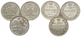 Russland, 3 Kleinmünzen (1916/1916/1915)