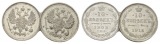 Russland, 2 Kleinmünzen (1909/1915)
