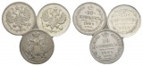 Russland, 3 Kleinmünzen (1904/1915/1849)