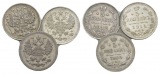 Russland, 3 Kleinmünzen (1912/1914/1905)