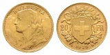 Linnartz Schweiz 20 Franken 1935 B Helvetia stgl Gewicht: 6,45...
