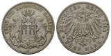 Linnartz KAISERREICH Hamburg 5 Mark 1908 J ss