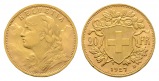 Linnartz Schweiz 20 Franken 1927 B Helvetia vz+ Gewicht: 6,45g...