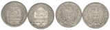 Kaiserreich, 25 Pfennig, 2 Kleinmünzen