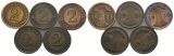 Weimarer Republik, 2 Pfennig (5 Kleinmünzen)