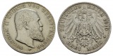 Linnartz KAISERREICH Württemberg Wilhelm II. 3 Mark 1910 ss