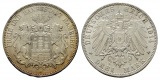 Linnartz KAISERREICH Hamburg 3 Mark 1914 J fleckig vz