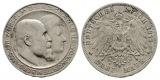 Linnartz KAISERREICH Württemberg Wilhelm II. 3 Mark 1911 F Si...