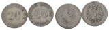 Kaiserreich, 20 Pfennig, 2 Kleinmünzen