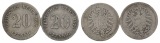 Kaiserreich, 20 Pfennig (2 Kleinmünzen)