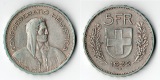 Schweiz  5 Franken  1932  FM-Frankfurt   Feinsilber: 12,53g