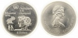 790 Kanada 5  Dollar Olympiade 1974 Silber 22,4 g. Fein Stempe...