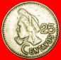 # VOGEL (1977-2000): GUATEMALA ★ 25 CENTAVOS 1990! OHNE VORB...