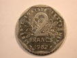 C09 Frankreich 2 Franc 1982 in vz-st  Orginalbilder