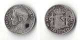 Spanien  1 Peseta  1902   Alfonso XIII     FM-Frankfurt    Fei...