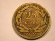 C10  Türkei 25 Kurus 1949 in f.ss  Orginalbilder