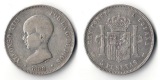 Spanien  5 Pesetas  1888  Alfons XIII. 1874 - 1885    FM-Frank...