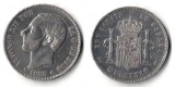 Spanien  5 Pesetas  1885  Alfons XII. 1874 - 1885    FM-Frankf...