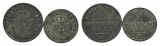 Altdeutschland  2 Kleinmünzen 1852 / 1846