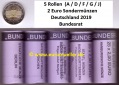 5 Rollen 2 Euro Gedenkmünze 2019...Bundesrat...unc.