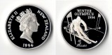 Neuseeland 5 Dollar  1994 Olympische Spiele Winter - Ski Slalo...