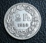 2 Franken Schweiz 1922 B Helvetia Silber XXL Bilder