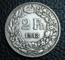 2 Franken Schweiz 1943 B Helvetia Silber XXL Bilder