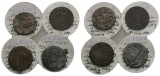 Altdeutschland, 4 Kleinmünzen, Nachahmung 1/24 Taler (1781/1783)