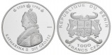 1000 Francs 2004 Benin, Silbergedenkmünze Katharina II die Gr...