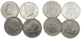 USA, 4 Münzen (Half Dollar)