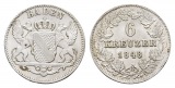 Linnartz Baden Leopold 6 Kreuzer 1848 vz