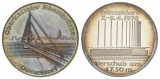 Medaille; Oberkasseler Rheinbrück Düsseldorf - Verschub um 4...