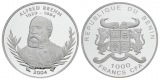 1000 Francs 2004 Benin, Silbergedenkmünze Alfred Brehm, PP; 1...
