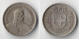 Schweiz  5 Franken  1948  FM-Frankfurt Feinsilber: 12,52g