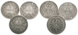 Kaiserreich, 3 x 1 Mark 1905/1905/1874