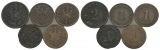 Kaiserreich, 1 Pfennig und 2 Pfennig (5 Kleinmünzen)