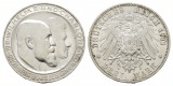 Linnartz Württemberg Wilhelm II. 3 Mark 1911 F Silberhochzeit...