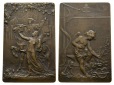 Frankreich; Bronzeplakette 1913; 123,07 g, 80 x 51 mm