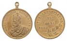 Preußen; vergoldete Medaille 1888 trabar; 6,14 g, Ø 25 mm