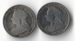 Großbritannien  2x 3 Pence  Jgg.: 1893, 1895  Victoria    FM-...