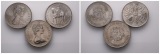Linnartz Großbritannien 5 Shillings 1953 + 2x 25 New Pence 1972