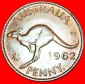 + PERTH: AUSTRALIEN ★ PENNY 1962! KÄNGURU LINKS! OHNE VORBE...