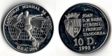 Andorra  10 Dinar 1993  Weltmeisterschaft Fußball 1994   FM-F...