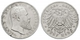 Linnartz KAISERREICH Württemberg Wilhelm II. 5 Mark 1907 F ss