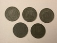 Lot 48  5 x 10 Pfennig Ersatzmünzen 1917-1921 anschauen Orgin...